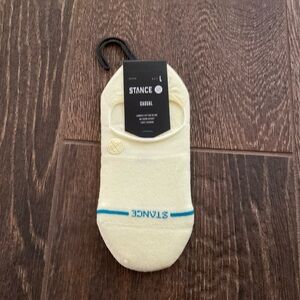 Stance Men's No-Show Athletic Socks in Light Yellow with Blue Accent